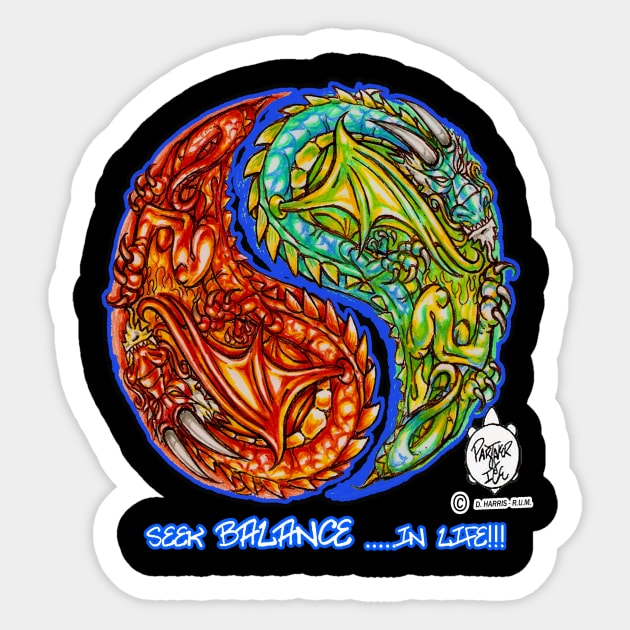 YIN AND YANG DRAGONS Sticker by DHARRIS68